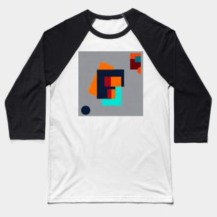 Geometric Shape Design With Blue and Orange Baseball T-Shirt